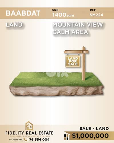 Land for sale in Baabdat SM224 أرض  للبيع في بعبدات