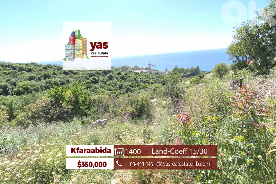 Kfaraabida 1400m2 | Land | Coeff 15/30 | View | Ideal Investment |MCH 0
