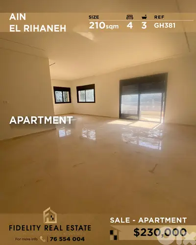 Apartment for sale in Ain EL Rihaneh GH381 شقة للبيع في عين الريحانة