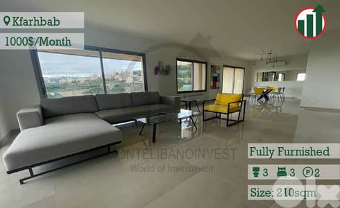 Fully Furnished Apartment for Rent in Kfarhbab !!