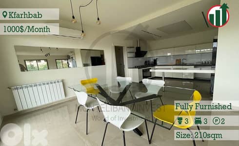 Fully Furnished Apartment for Rent in Kfarhbab !!