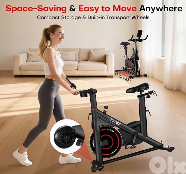 Exercise Bike, CHAOKE Quiet Adjustable Magnetic Resistance 8