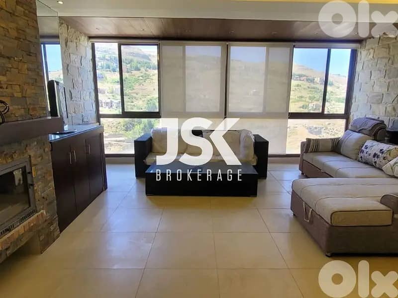 L18775 - Furnished Duplex Chalet With Mountain View For Rent in Faraya 0