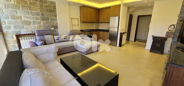 L18775 - Furnished Duplex Chalet With Mountain View For Rent in Faraya