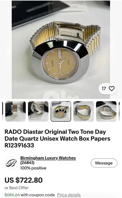 RADO WATCH Original Swiss made like new No scratches Complete ceramic