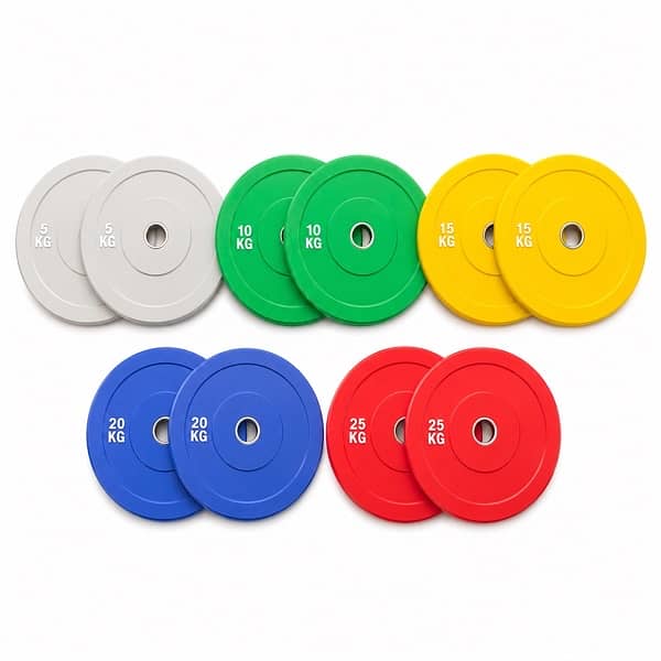 Professional Olympic Colored Bumper Plate Set 150KG 3