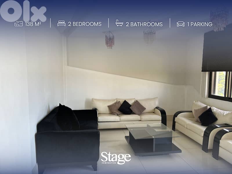 Fully Furnished Apartment with Sea & Mountain View for Rent in Mansour 0