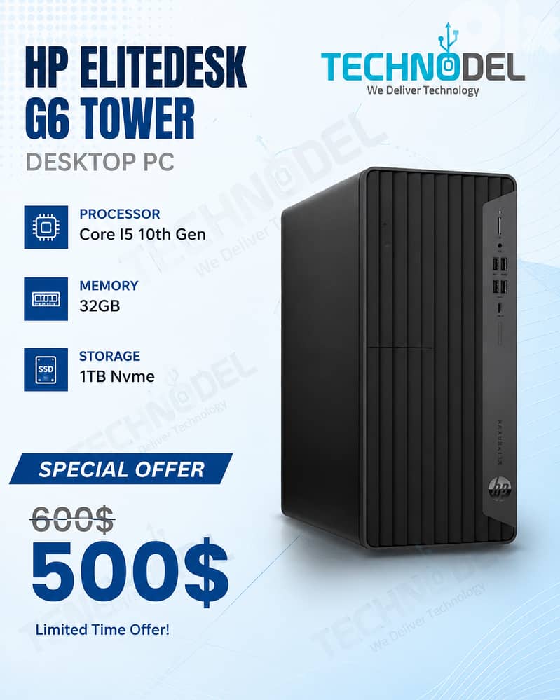HP Elitedesk G6 Tower Desktop Pc core i5 10th 1tb nvme 0