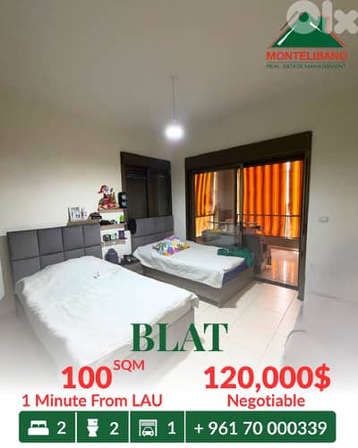 100 sqm Apartment in New Building For Sale in Blat بلاط