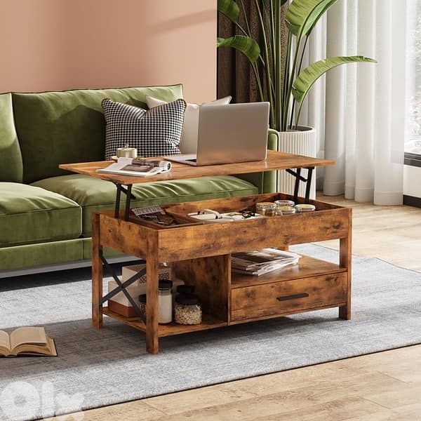 lift top coffee and computer table new in box industrial style 2
