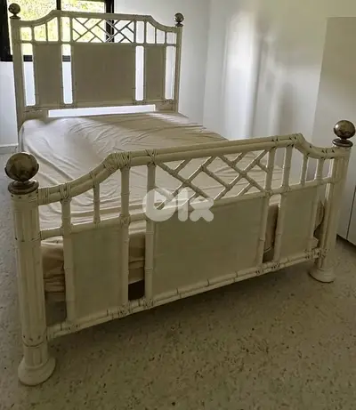 White Bamboo Bed.