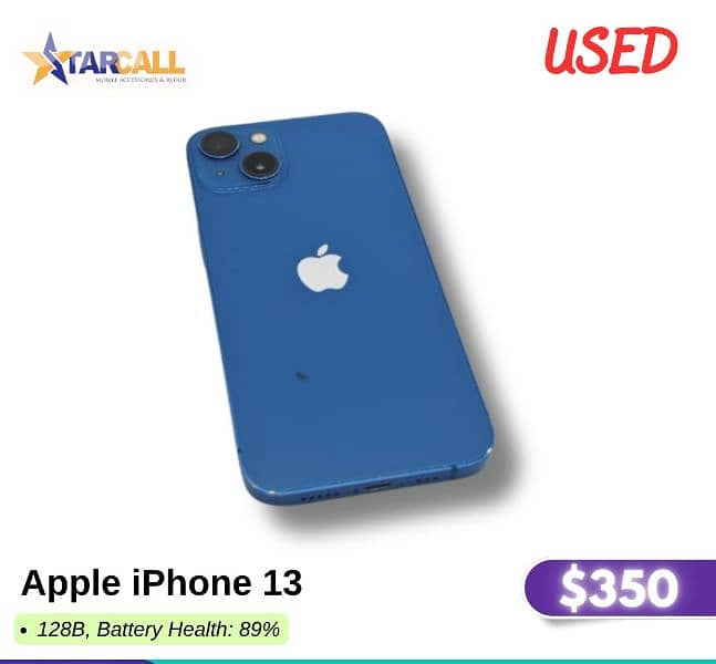Apple iPhone 13  128B, Battery Health: 89 0