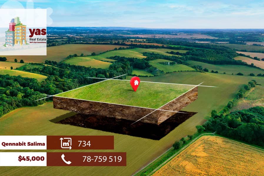 Qennabit Salima 734m2 | Land | Low Zone | Prime Location | TCH 0