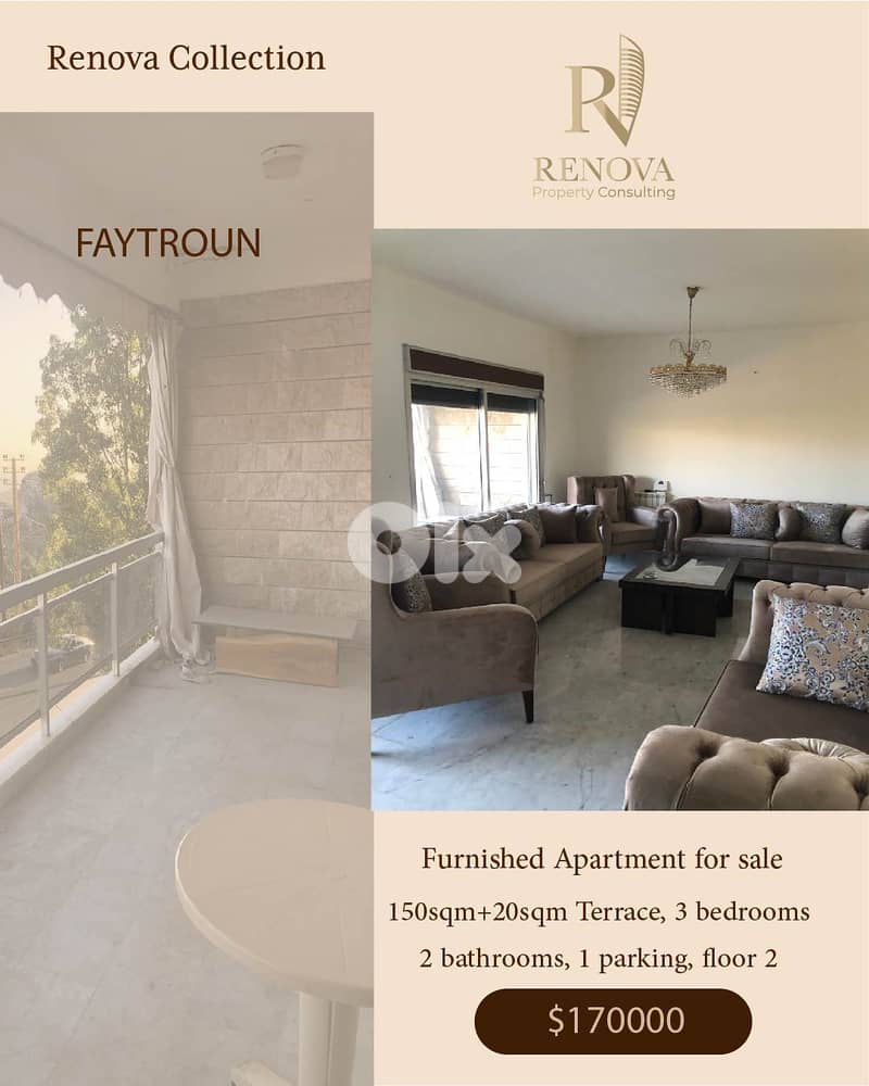 Furnished Apartment for sale in Faytroun 0