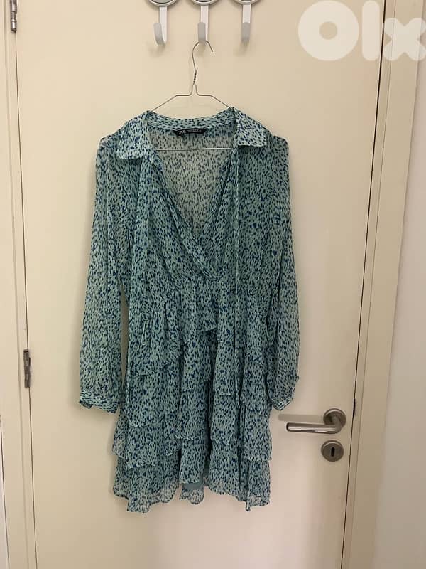 zara dress green medium 0
