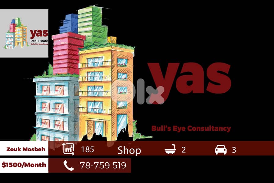 Zouk Mosbeh 185m2 | Shop | Rent | Accessible Street | RH 0