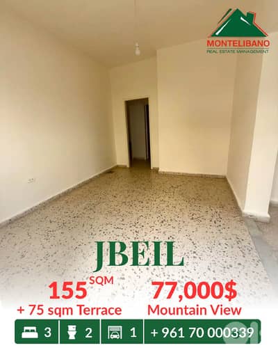 155 sqm Apartment For Sale in Jbeil جبيل with 75 sqm Terrace