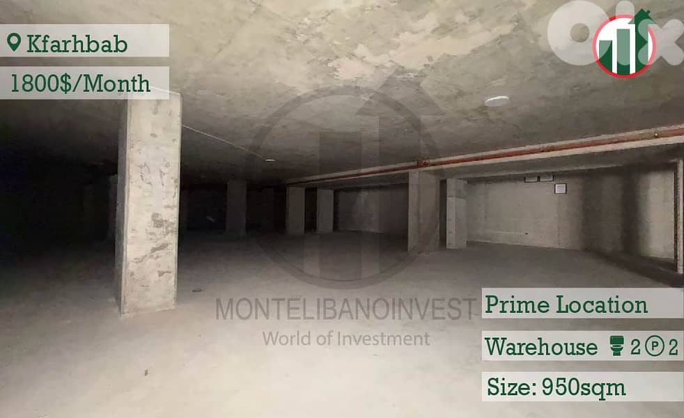 Warehouse for rent in Kfarhbab!! 0
