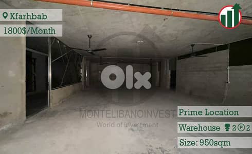 Warehouse for rent in Kfarhbab!!