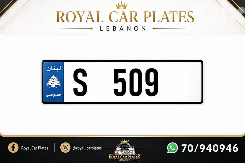 S 509    Special 3 digits car plate number for sale 0