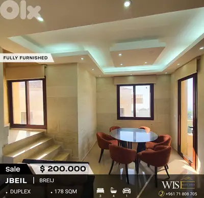 Spacious 178 SQM Fully Furnished Duplex for SALE in Breij – Jbeil! Spacious 178 SQM Fully Furnished Duplex for SALE in Breij – Jbeil!