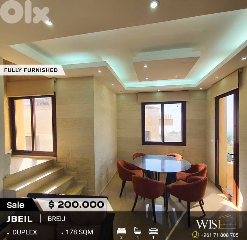  Spacious 178 SQM Fully Furnished Duplex for SALE in Breij – Jbeil! 0