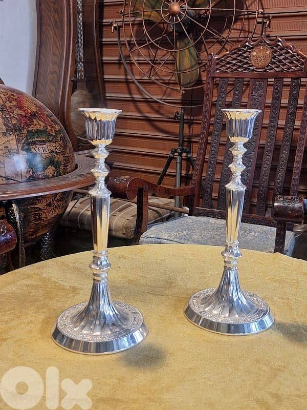 pair of antique candle holder 0