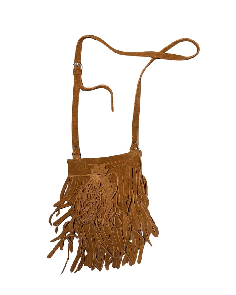 Zara Suede Fringe Crossbody Bag 0