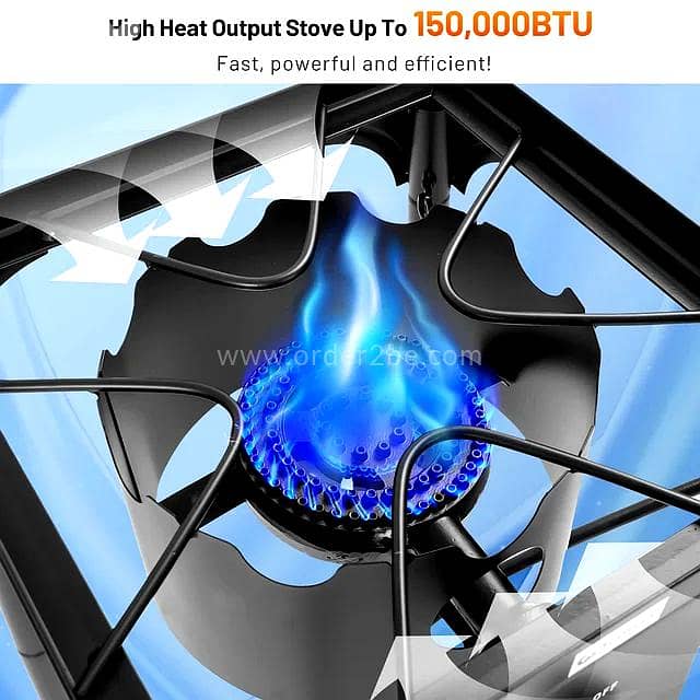 Outdoor Propane Stove — Dual Burner, Cast Iron 3
