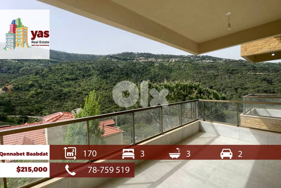 Qennabet Baabdat 170m2 | New | Mountain View | Classic Street | TCH 0