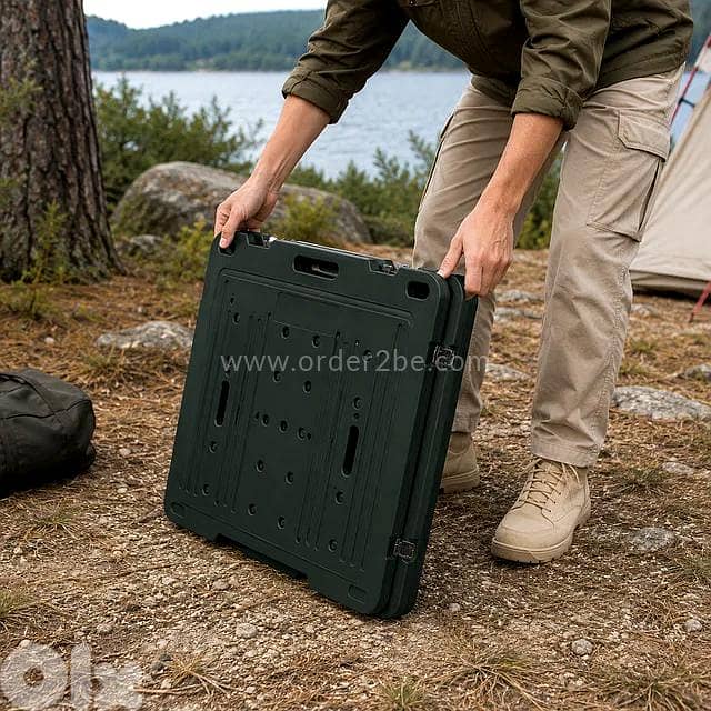 Folding Camping Platform Bed — 196cm Forest Green 3