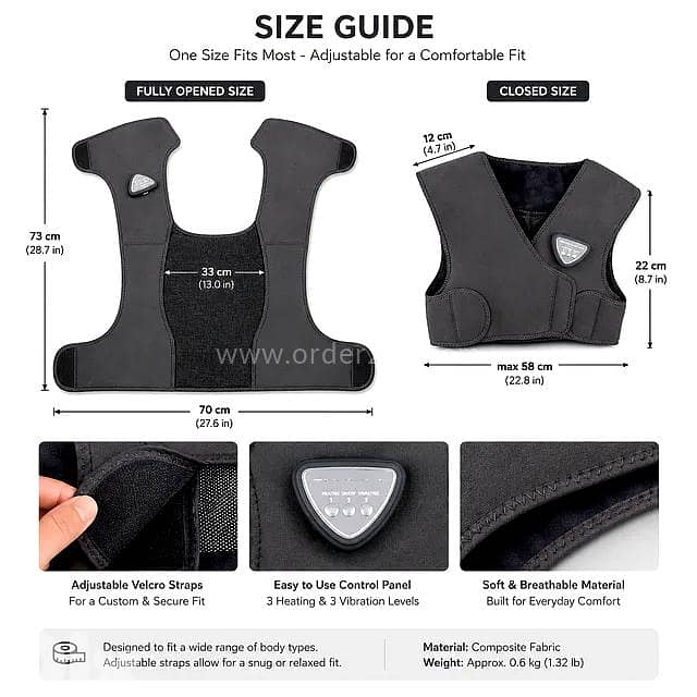 Cordless Back Heating Pad with Massage 7
