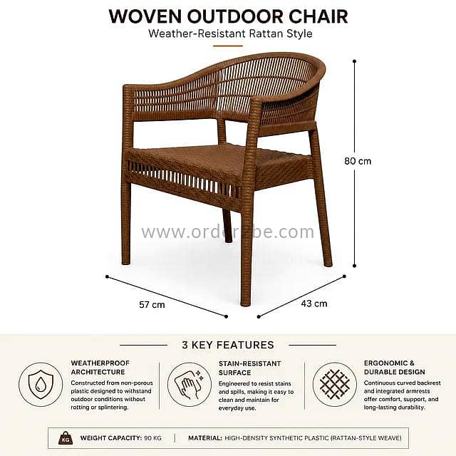 Woven Outdoor Chair — Weather-Resistant Rattan Style 5
