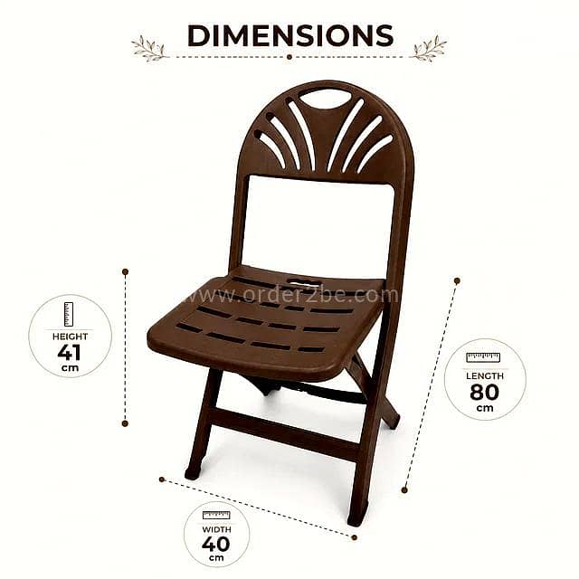 Compact Folding Plastic Chair — Dark Brown 4