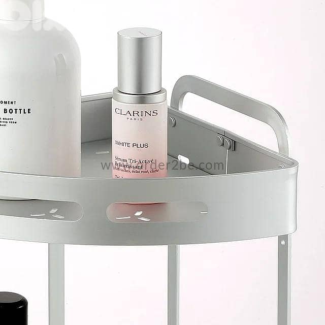 Aluminum 2-Tier Corner Caddy — Brushed Silver 4