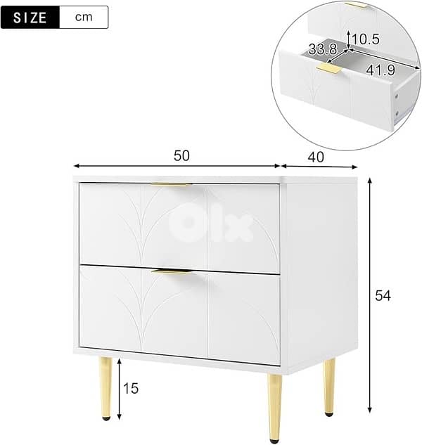 2 drawers night stand unique design 0
