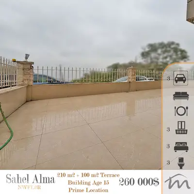 Sahel Alma | Prime 210m² + 100m² Terrace | Building Age 15 | 3 Parking