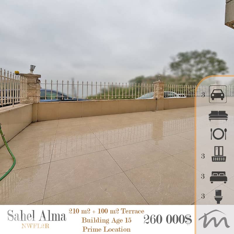 Sahel Alma | Prime 210m² + 100m² Terrace | Building Age 15 | 3 Parking 0