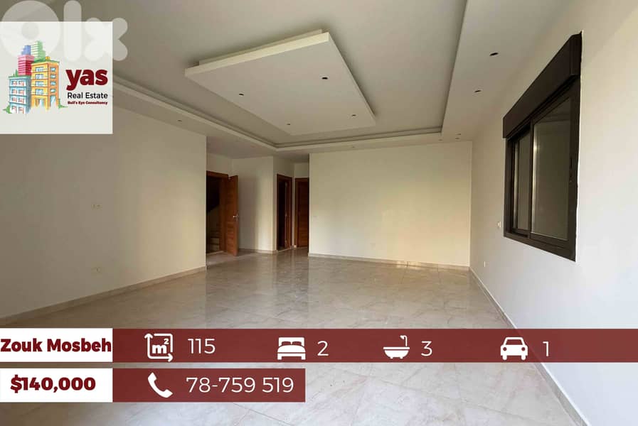 Zouk Mosbeh 115m2 | Brand New | Excellent Condition | Calm Area | EH | 0