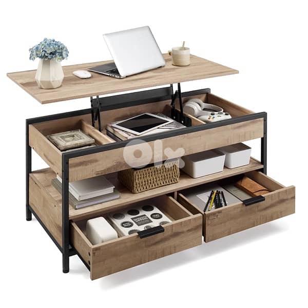 VASAGLE Coffee Table, Living Room Table with Lift Up 1