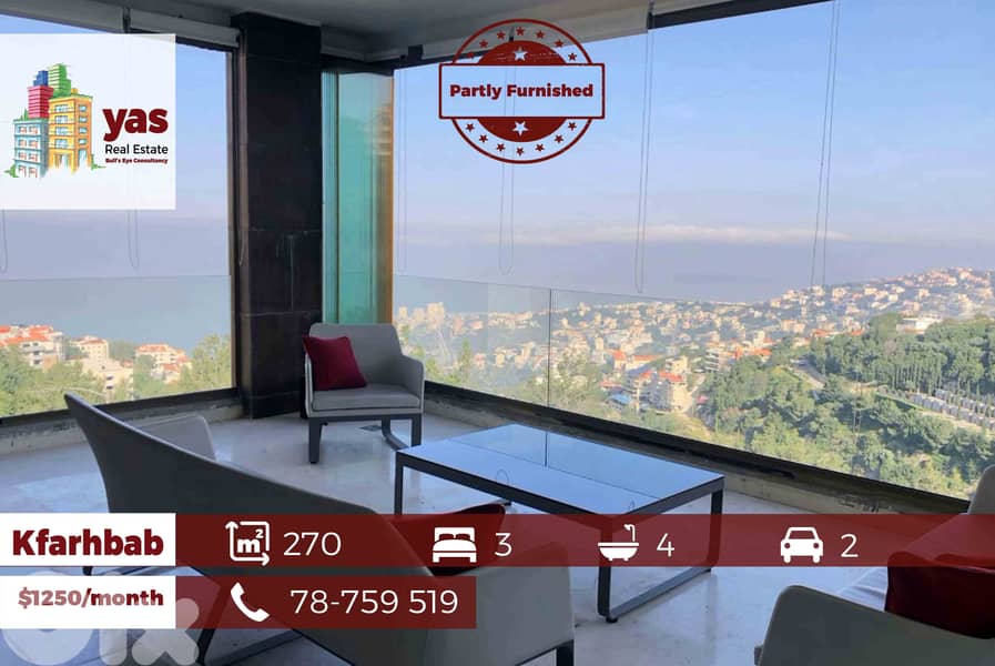 Kfarhbab 270m2 | Rent | Panoramic View | Partly Furnished | YV 0