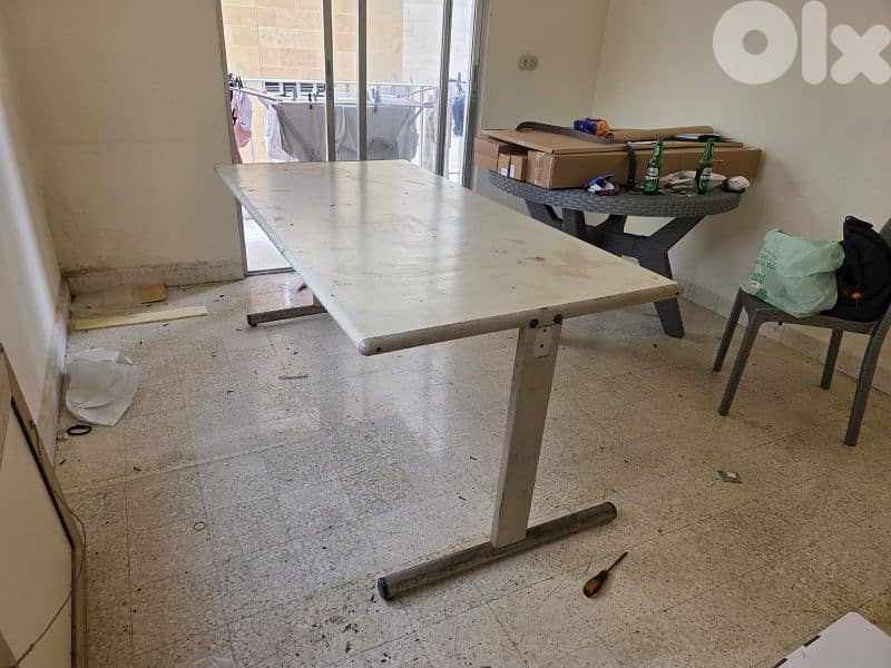 Large Industrial Work Table / Office Desk - Heavy Duty Metal Frame 2