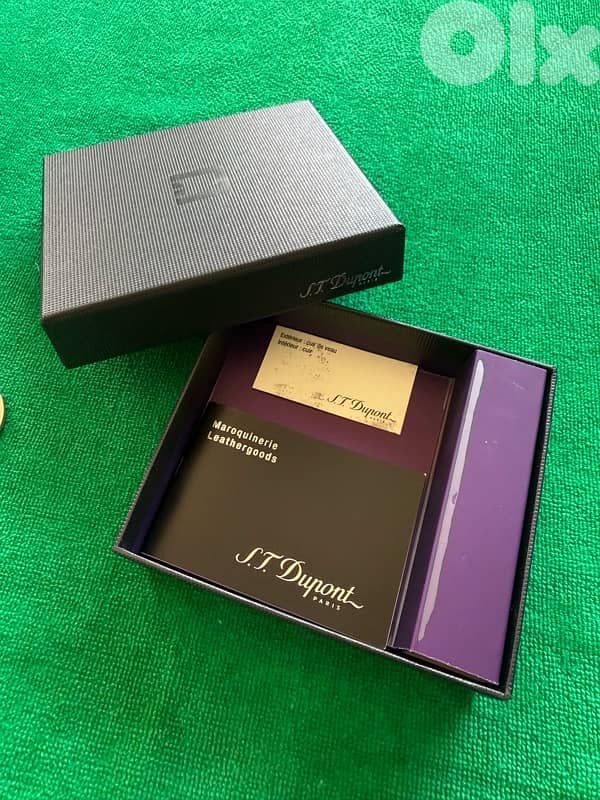 Original S. T. Dupont genuine leather keychain. 1