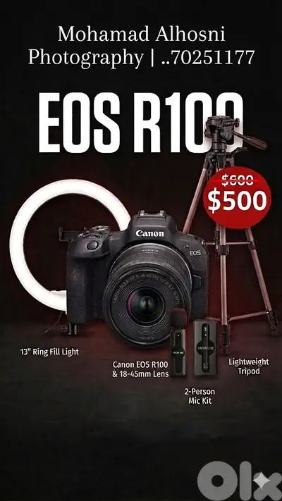 canon r100 with accessories