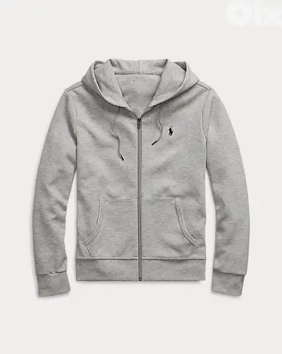 RALPH LAUREN ZIP UP HOODIE - GRAY L