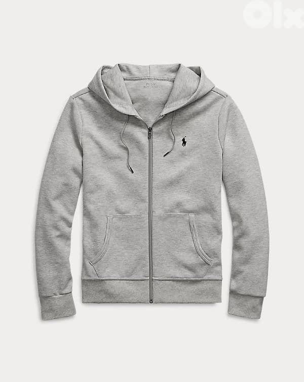 RALPH LAUREN ZIP UP HOODIE - GRAY L 0