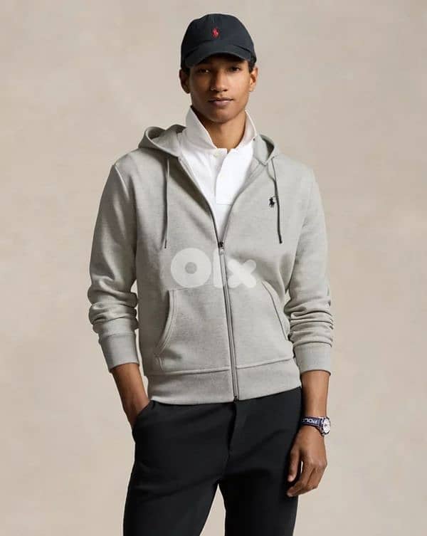 RALPH LAUREN ZIP UP HOODIE - GRAY L 1