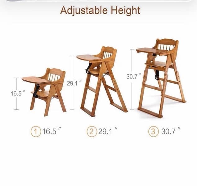 Brand New Luxury Wooden High Chair (Bamboo) - Never Used 4