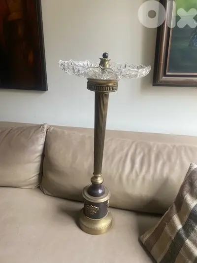rare bronze and crystal old french  bonboniere / ashtray . 71 x 32 cm