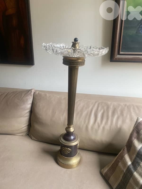 rare bronze and crystal old french  bonboniere / ashtray . 71 x 32 cm 0